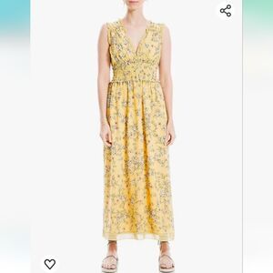 Max Studio Cottagecore Boho Sleeves Yellow Medium Climbing Jasmine Maxi Dress XL